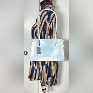 Light Blue and Cream Handbag